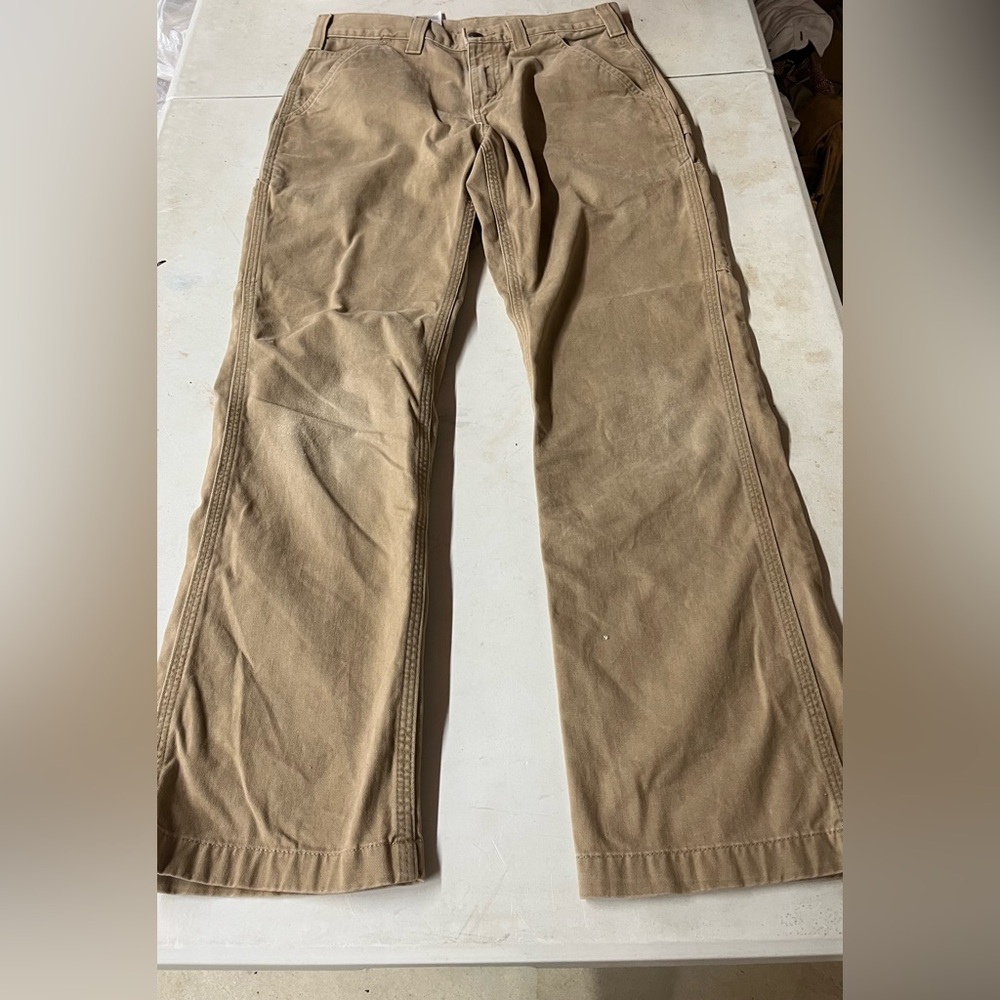 Carhartt Khaki 30x30 Carpenter Pants B324